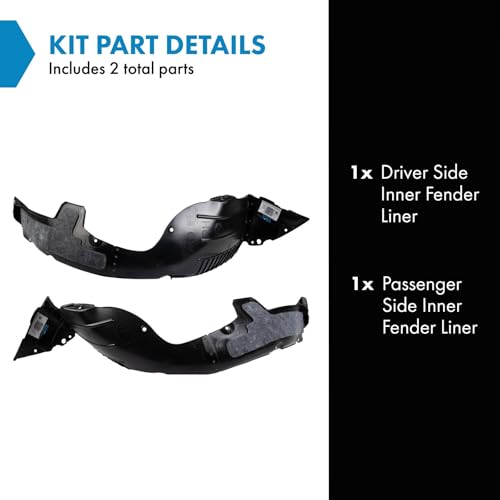 Image of TRQ Inner Fender Liner Set Compatible with 2014-2016 Hyundai Elantra HY1248137 HY1249137
