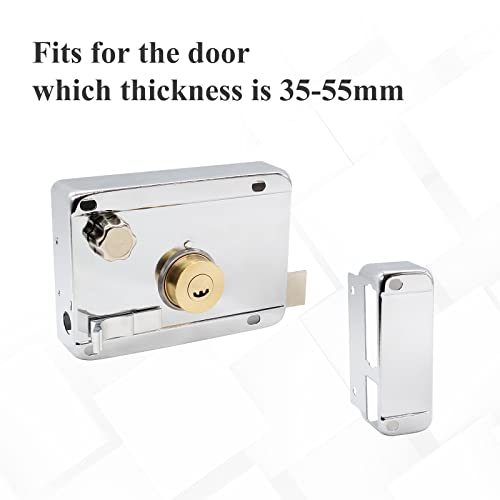 LDEXIN Home Safety Vertical Keyway Cylinder Deadbolt Rim Lock Set Exterior Door Anti-Theft Door Locks, Right Opened by LDEXIN - Used condition - Image 5