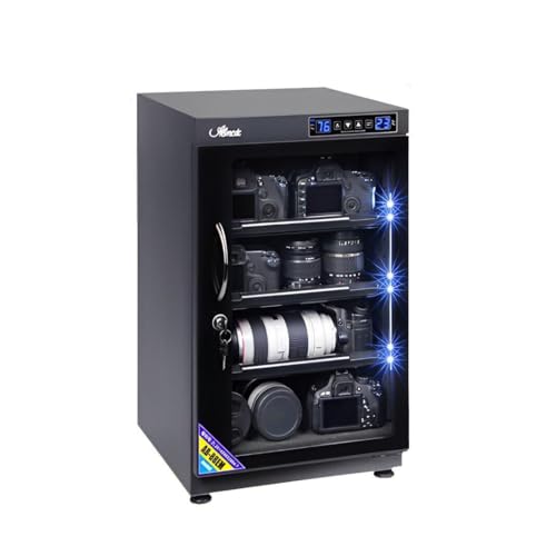 Dry Cabinet Camera Digital Control Dehumidifier, Electronic Dry Box with LED Lights, Energy Saving Noiseless for Camera Lens Equipment Storage Touch Screen (85L)