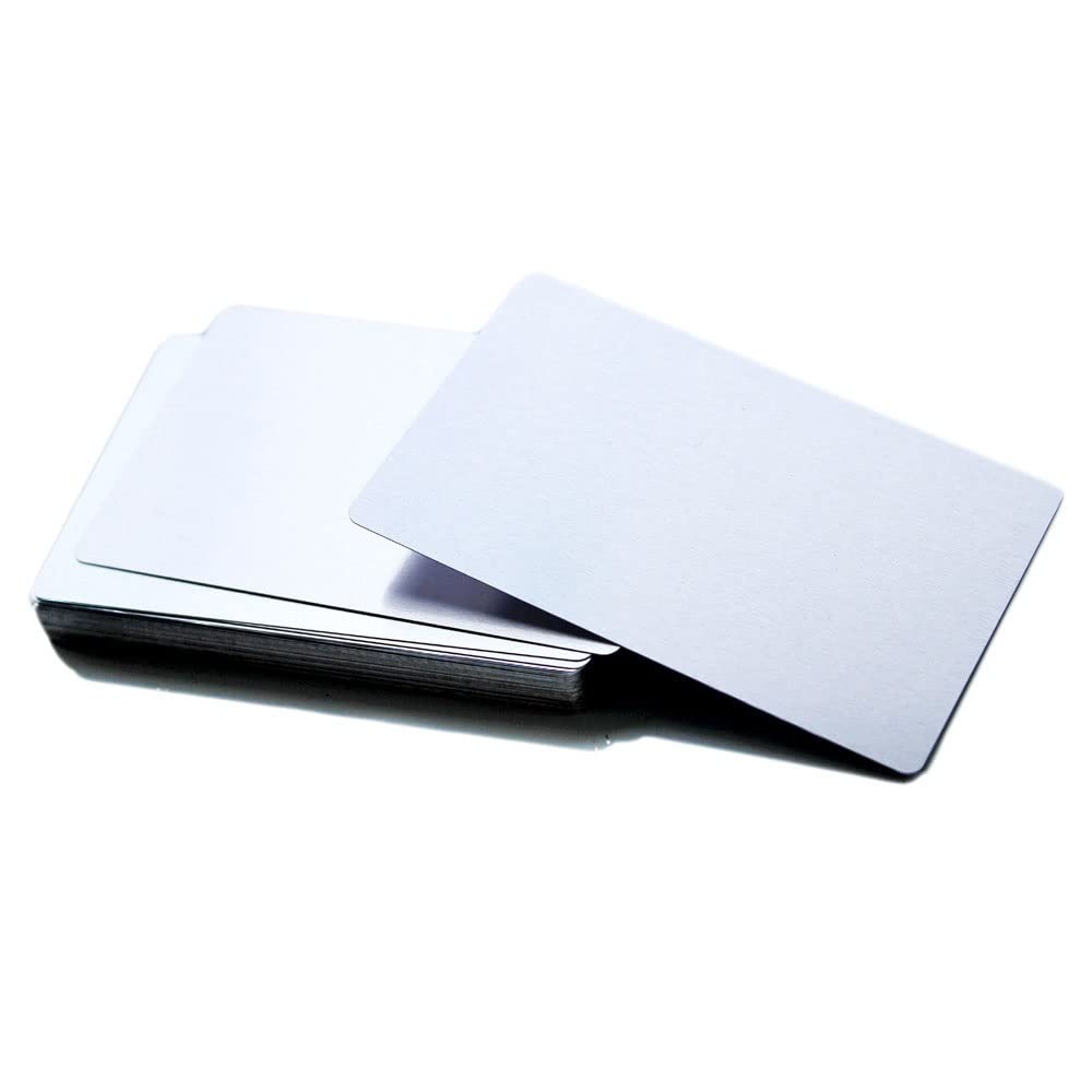 GTHTUHFD Metal Business Card, Blank Metal Business Card 0.2/0.45 Thickness Aluminum Alloy Blanks Card Diy Laser Printing 86Mm X 54Mm 100Pcs,Color 7-86mm X 54mm X 0.45mm