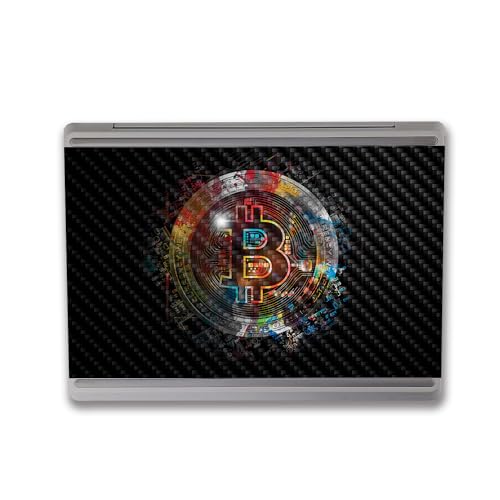 Image of MightySkins Carbon Fiber Skin Compatible with Microsoft Surface Laptop Go 3 (2023) Full Wrap Kit - Crypto | Protective, Durable Textured Carbon Fiber Finish | Made in The USA