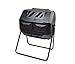 MaxWorks 80699 Compost Bin Tumbler for Garden and Outdoor, 42 Gallon Capacity with 2 Chambers Dual Rotating Composting Tumbler , Black