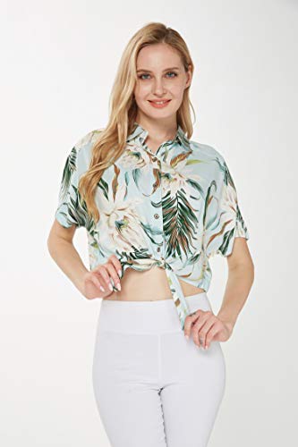 Image of Wispy Cereus Light Blue Family Matching Hawaiian Clothes | Family Matching Outfits • Soft Rayon Fabric • Tropical Floral Print • Vacation Ready • Luau Party Wear