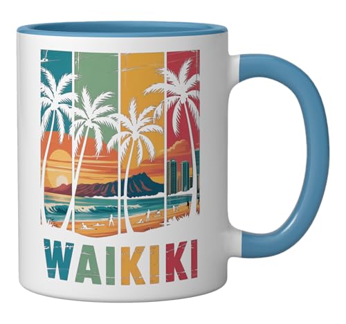 Taza de cerámica Waikiki Honolulu, 11 onzas miniatura 2