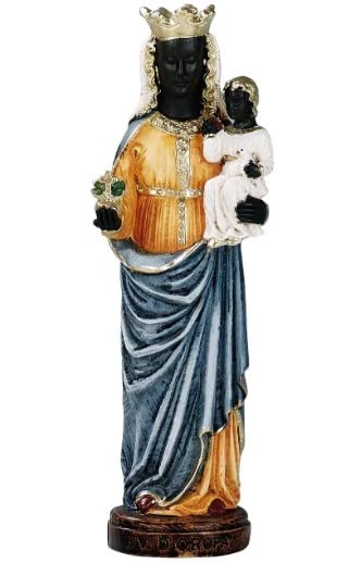 Generico ArteSacraCaravaggio Statua della Madonna di Oropa cm 27 (10,62 inches) in resina decorata a mano di produzione artigianale italiana
