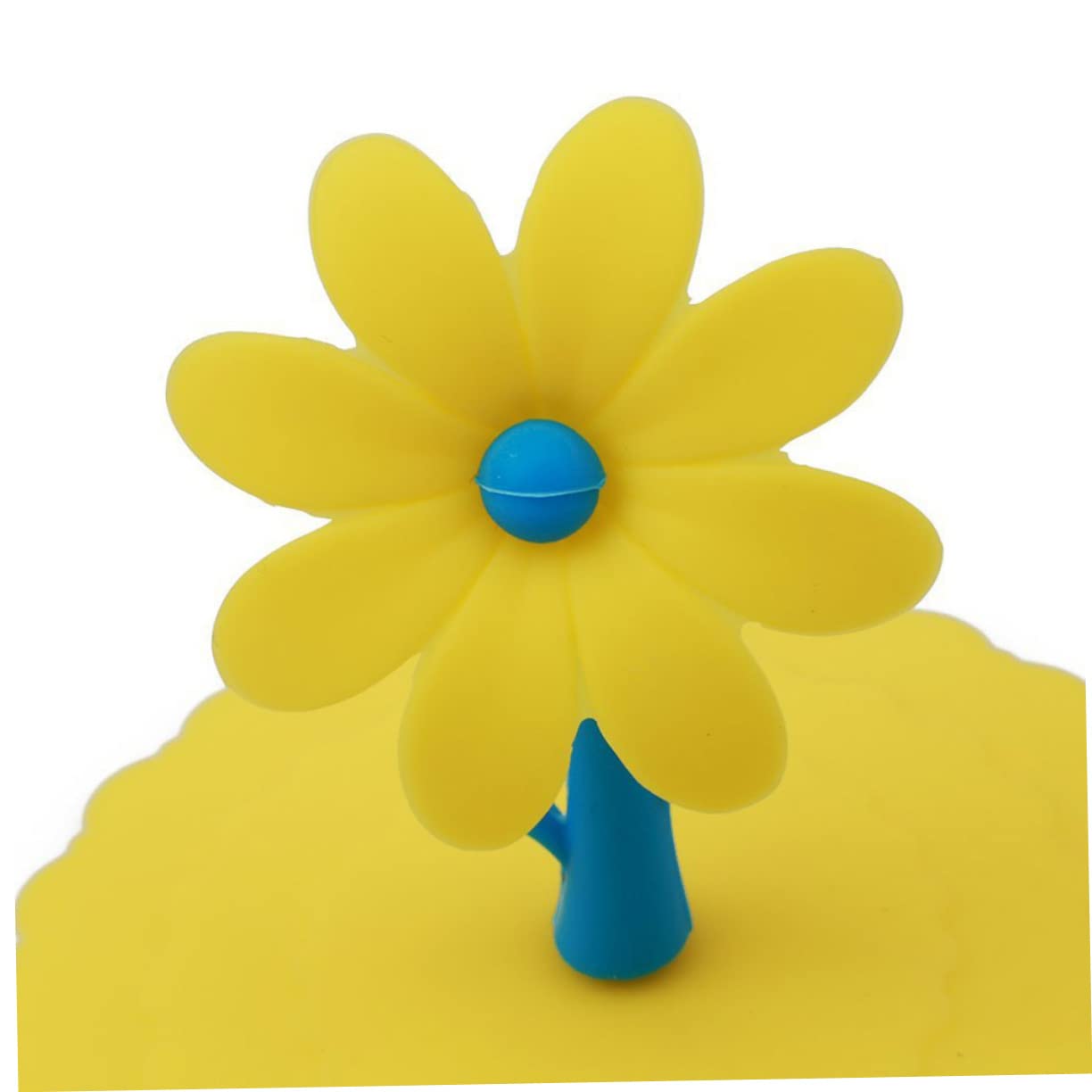 Veemoon 10pcs Sunflower Silicone Cup Covers Reusable Drink Lids for Soup Beverages Random Colors for Home Office Use