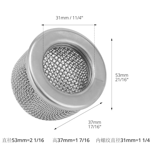 Image of QWORK 189920 1 inch Pump Inlet Strainer - Replacement Part with Stainless Steel Cap, Compatible with Ultra Max II 695 /795 /1095 /1595, Hose Double Screen, for Airless Paint Sprayer