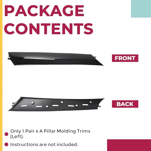 HECASA A Pillar Molding Cover Compatible with 2011-2013 Infiniti QX56 2014-2023 QX80 2017-2023 Nissan Armada Front Windshield Trim Panel Replacement for 76837-1LA0A 76837-6JR0A Plastic Left Side by HECASA - Image 6