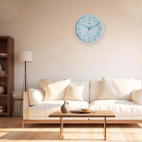 Image of Ajanta 12 Inches Silent Sweep Radium Wall Clock - Night Glow wall Clock Radium Dial - 30 cm x 30 cm (Black) (Black)