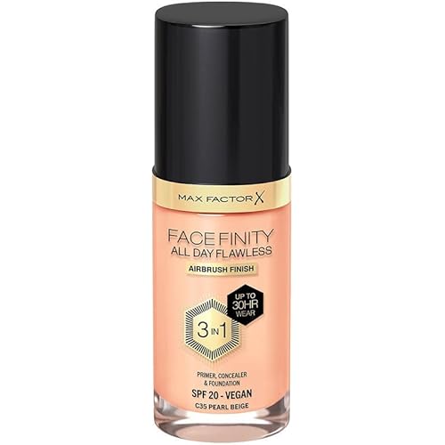Max Factor Facefinity All Day Flawless 3 In 1 Foundation SPF 20, 30 Ml, 35 Pearl Beige
