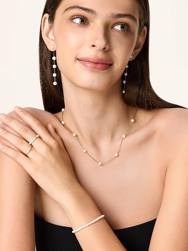 Dainty Pearl Necklace for Women, 18K Gold Plated Choker Necklace2