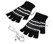 Produktbild VASANA 1 Paar schwarz Unisex USB Powered Streifen Muster Strickwolle Heizung Handschuhe fingerlos Handwärmer Fäustlinge Laptop Computer Handschuhe