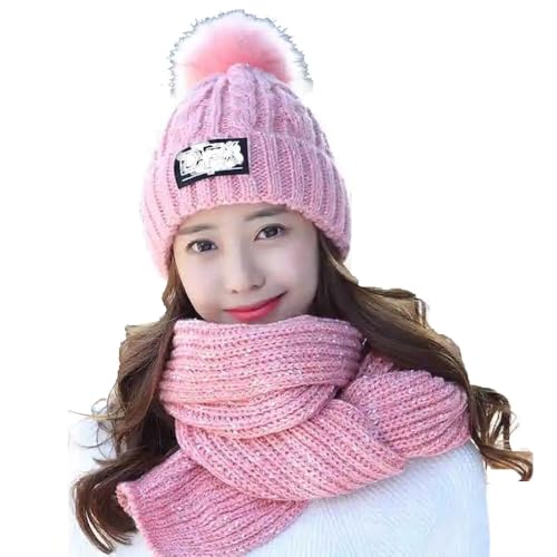 Gorro de lana aislante y bufanda de dos piezas térmica contra el frío