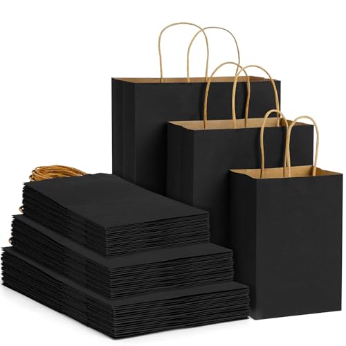 Sacs cadeaux en papier kraft épais avec poignées lot de 60 emballage marchandise