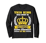 this king was born in october funny men boy ottobre compleanno maglia a manica