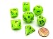 Chessex Dice: Polyhedral 7-Die Vortex Dice Set - BRIGHT Green with Black Numbers CHX-27430