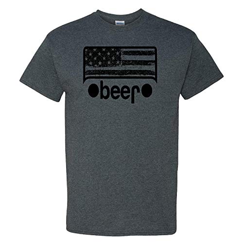Beer on a Dark Heather T Shirt - Medium