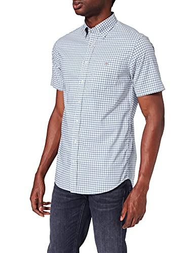 GANT Herren REG Broadcloth Gingham SS BD Freizeithemd, Capri Blue, XL