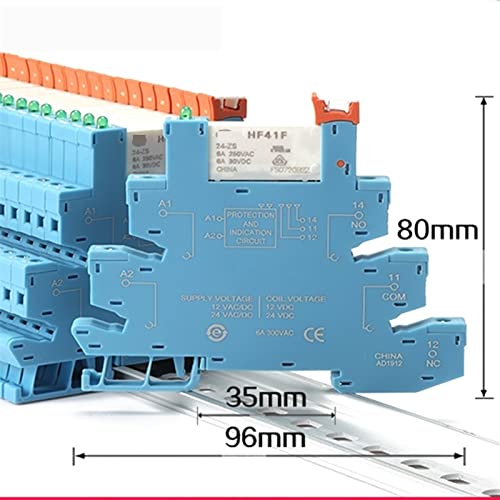 Relé de potencia HF41F 24V de montaje integrado en PCB con soporte de contacto 5