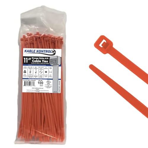 Image of 11 inch Color Cable Ties, 50 lb. Test, (100 Pack - All One Color) (Orange)