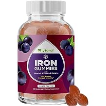 Natural Multivitamin Iron Gummies for Adults - Adult Gummy Vitamins with Iron and Energy Boost B Complex Vitamins - Gummy Supplement and Mental Clarity Focus Multivitamin - 60 Count