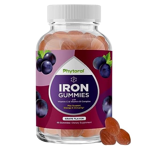 Natural Multivitamin Iron Gummies for Adults - Adult Gummy Vitamins with Iron and Energy Boost B Complex Vitamins - Gummy Iron Supplement and Mental Clarity and Focus Multivitamin with Iron Gummy