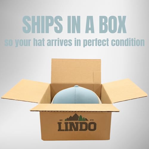 Image of LINDO Trucker Hat [ GO Outdoors Design ] for Men and Women: Mid Profile Cap with Breathable Mesh Back and Adjustable Snap