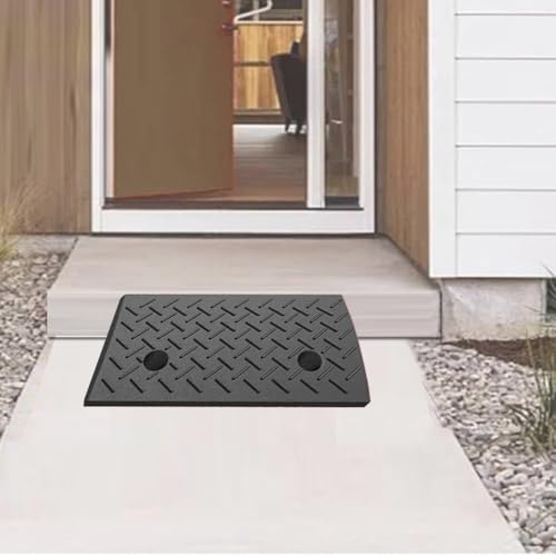 Rampas portátiles de caucho para entradas de puertas y aceras, altura variable hasta 8 pulgadas miniatura 3