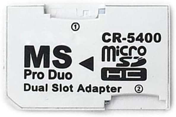 YANHAO [Video Game Parts] 1Pcs SD TF to Memory Stick MS Pro Duo for PSP 1000 2000 3000 Card Dual 2 Slot Adapter Converter [Replace] (Color : White Dual Card Slot)