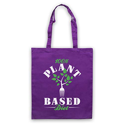 My Icon Art & Clothing Borsa tote 100% a base vegetale per la cultura vegetariana vegana, Viola