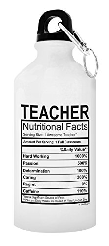 Teacher Gifts for Women Teacher Water Bottle Nutritional Facts Best Teacher Gifts for Teachers Gift 20-oz Aluminum Water Bottle with Carabiner Clip Top Teacher Teacher Gifts for Women Teacher Water Bottle Nutritional Facts Best Teacher Gifts for Teachers Gift 20-oz Aluminum Water Bottle with Carabiner Clip Top Teacher