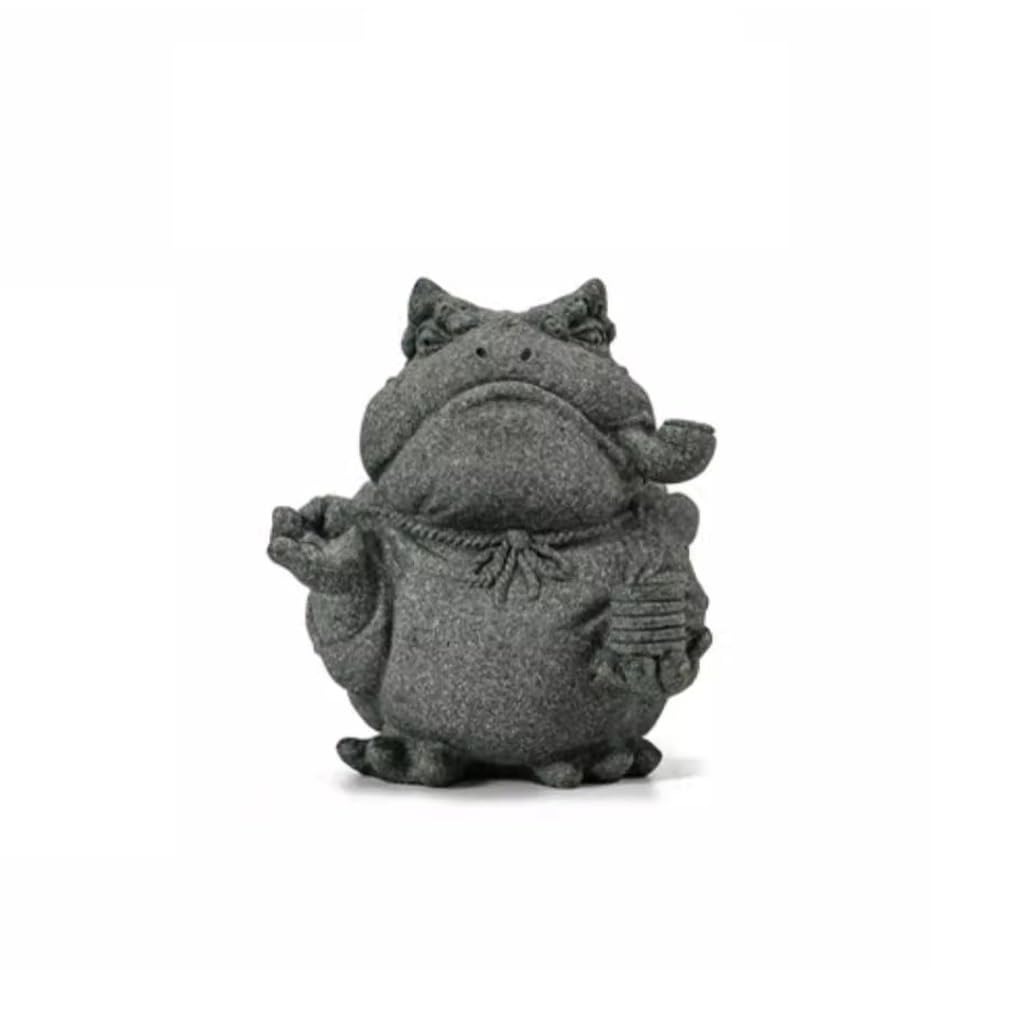 ENGENDER Kung Fu Tea Pet Green Sand Stone Tea Pet Table Decoration Golden Toad Chinese Set Lucky Small Three-legged
