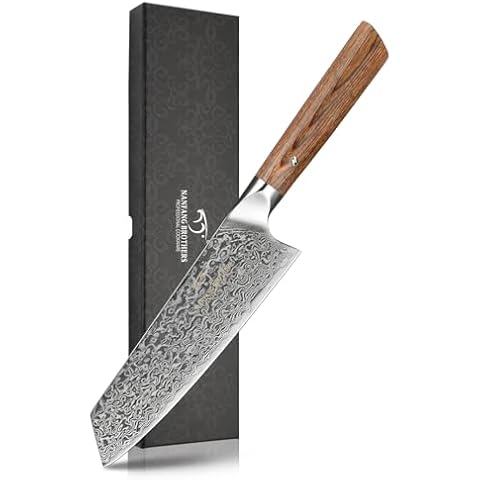 NANFANG BROTHERS Damascus + VG10 Santoku Knife,67 Layers, Blade Length:6.9 inches,Sharp,Multi-functional,Cooking Utensils,Cutting Meat,Vegetables,Fruits,Home Use,Commercial Cover