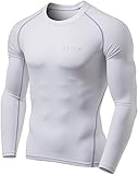 Tesla TM-YUD34-WHT_X-Large Men's Thermal Wintergear Compression Baselayer Long Sleeve Top YUD34