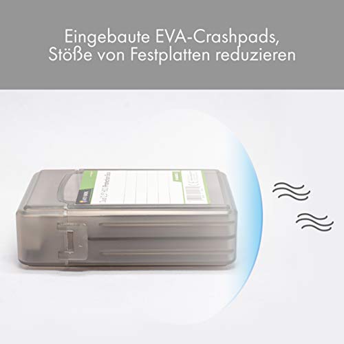 ICY BOX 3er Set Dual Festplatten Box für 2,5 Zoll HDD/SSD zum Schutz oder Aufbewahrung, stapelbar, Beschriftung, Hardcase Hülle, mehrfarbig, IB-AC6025-3 – Bild 5