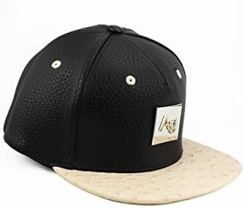 Agora Ostrich Leather Wool Silver Snapback