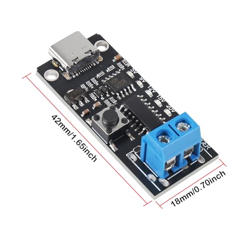 Image of 4pcs 100W 5A USB-C Fast Charge USB-C PD QC DC 5V 9V 12V 15V 20V Adjustable Voltage Power Trigger Module 5A Type-C Female Input (Type-C Female -2P Terminal)