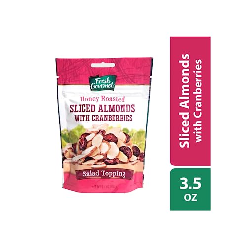 Fresh Gourmet Honey Roasted Sliced Almonds & Cranberries (3.5 Ounce (Pack of 1))