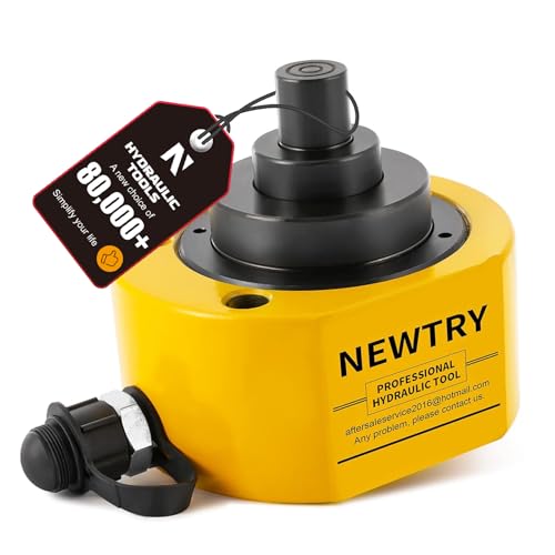 Image of NEWTRY Hydraulic Ram Jack 50 ton Hydraulic Cylinder Low Profile Ram Jack Multi-Section 2.56 inch Stroke Lifting Cylinder Mini, Portable for Machinery, Bridge, Construction