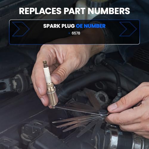 Image of 6578 Iridium Spark Plugs 8 Pack - Compatible with Buick Compatible with Cadillac Chevy Cherokee 300 Special Calais Suburban Caravan Dakota Dart, 2.0L 3.2L 5.0L - Replaces BPR4ES Spark Plug