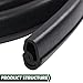 GRAND ORANGE Rubber Front Door Seal Weatherstrip 2pcs Compatible with Ford Bronco 1978-1979, Fit Ford F100 F150 F250 F350 Truck 1973 1974 1975 1976 1977 1978 1979 Black Rubber Door Weather Stripping