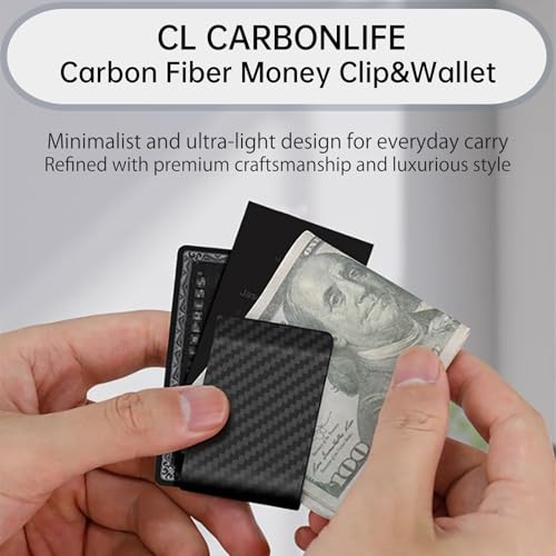 Carbon Fiber Wallet Money Clip for Cash and Credit Card, Super Slim & Light Minimalist Holder Clip for Men3