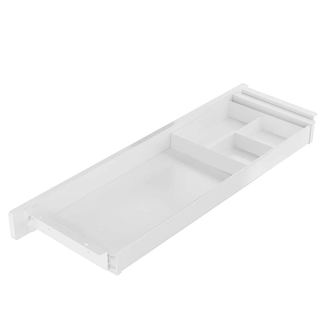 Spacetronik Cassetto sotto scrivania bianco, cassetto sottopiano con 5 scomparti, robusto cassetto inferiore, 718 x 230 x 61 mm, portata 5 kg, per ufficio, home office