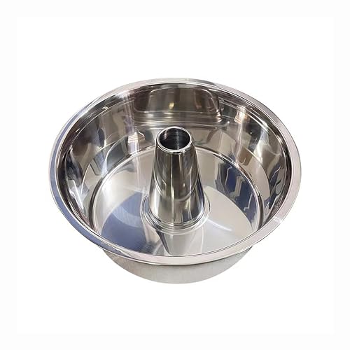 Fox Run Stainless Steel Angel Food Cake Pan, Tube Cake Pan With Removable Bottom, Round 10