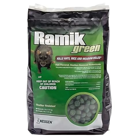 Neogen Ramik Green Fish Flavored Weather Resistant Rodenticide Nuggets, 4 lb bag (00615) Cover