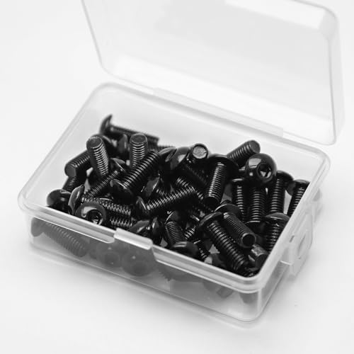 M5x16mm Linsenkopfschrauben mit Innensechskant 304 Edelstahl Schwarzes Oxid Vollgewinde Flachkopfschrauben (40 Stück)