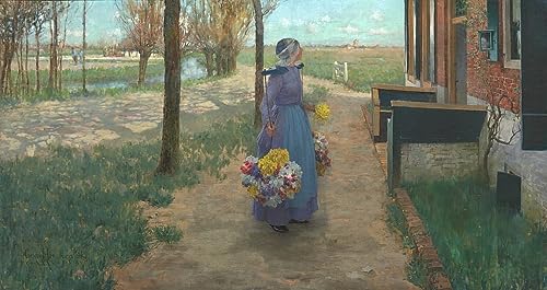 Peinture Flower Girl en Hollande George Hitchcock toile nordique 60x90cm