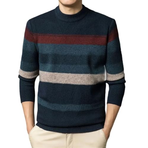 Men's Pullover Sweaters Vintage Casual Round Neck Thicken Knitted Pullovers Tops