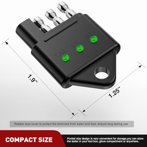 Image of Nilight 4 Way Flat Trailer Wiring Circuit Tester Male End