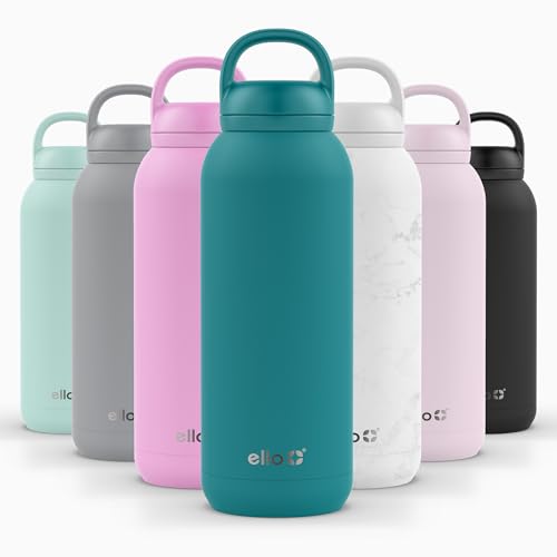 Image of Ello Cooper Twist 40oz Stainless Steel Water Bottle with Chug Lid | Leak Proof | Double Walled and Vacuum Insulated | Built in Carry Loop | Dishwasher Safe | Antigua